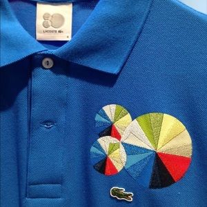 Lacoste Celebrating 80 Blue Polo Size 7 Men